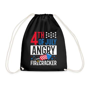 4. Juli Angry Firecracker Independence Day - Turnbeutel - Schwarz - Vorne
