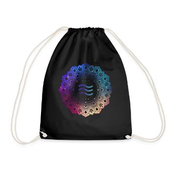 Symbole du signe du zodiaque du Verseau Mandala - Sac de sport léger - noir - Devant