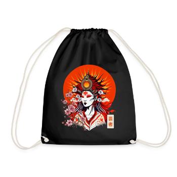 Amaterasu Déesse Japonaise du Soleil Sakura Cherry Perte - Sac de sport léger - noir - Devant