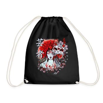 Japonais Amaterasu Fleur de Cerisier Esthétique Oni Ma - Sac de sport léger - noir - Devant