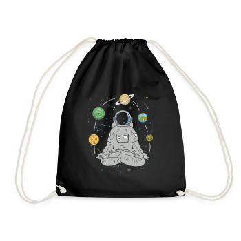 Yoga Astronaut Jongleur Planet Weltraum Namaste - Turnbeutel - Schwarz - Vorne