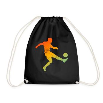 Soccer Player Silhouette Soccer Player - Drawstring Bag - black - Front