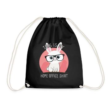 This is my home office rabbit - Drawstring Bag - black - Front