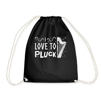 I Love To Pluck Funny Harpist Humor Orchestra Musi - Turnbeutel - Schwarz - Vorne