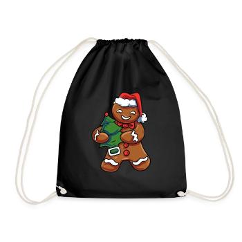 Vintage Gingerbread - Drawstring Bag - black - Front