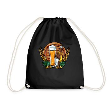 Beer Beer keg wheat beer - Drawstring Bag - black - Front