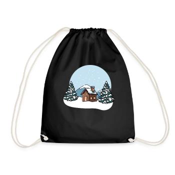 Winterlandschaft Schnee - Turnbeutel - Schwarz - Vorne