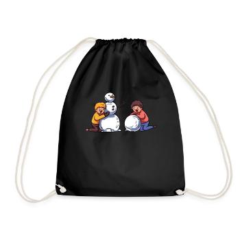 Snowman - Drawstring Bag - black - Front