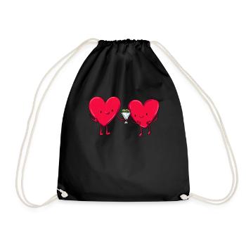 Valentinstag Herz - Turnbeutel - Schwarz - Vorne