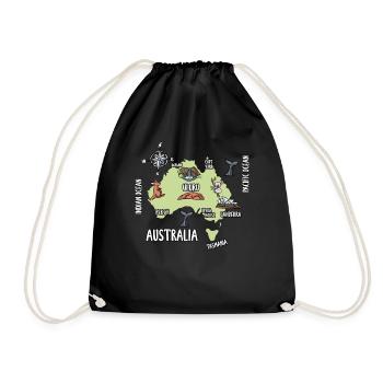 Carte de l’Australie - Sac de sport léger - noir - Devant