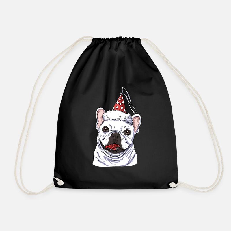 French Bulldog - Drawstring Bag - black