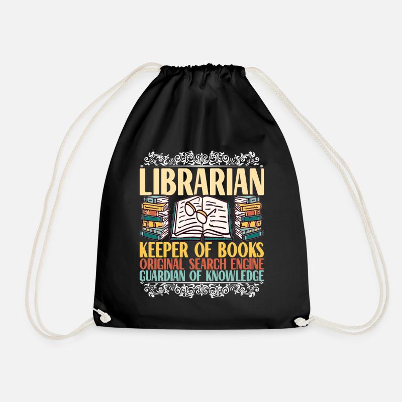 Bücher Lesen Bücherwurm Bibliothek - Turnbeutel - Schwarz