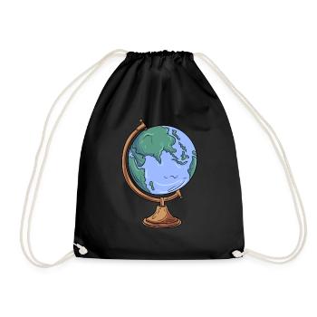 Géographie du globe - Sac de sport léger - noir - Devant