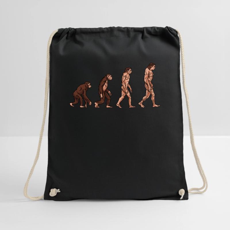 Human evolution Drawstring Bag