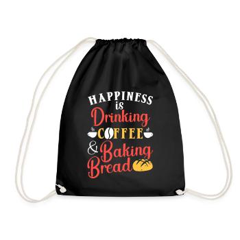 Baking Bread Drinking Coffee Caffeine Bread Baker - Drawstring Bag - black - Front
