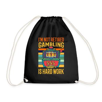 Casino Gambling Slot Machine Card Game - Drawstring Bag - black - Front