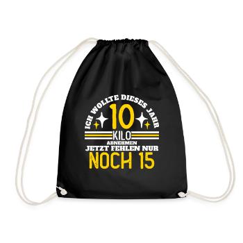Ich wollte 10 kilo abnehmen, Spruch Funshirt - Turnbeutel - Schwarz - Vorne