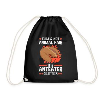 This is Anteater Glitter Anteater - Drawstring Bag - black - Front