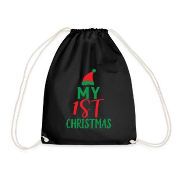 My 1st Christmas - Weihnachten - Turnbeutel - Schwarz - Vorne