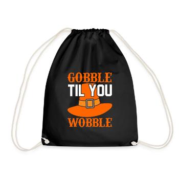 Gobble Til You Wobble Shirt Baby Outfit Toddler - Sac de sport léger - noir - Devant
