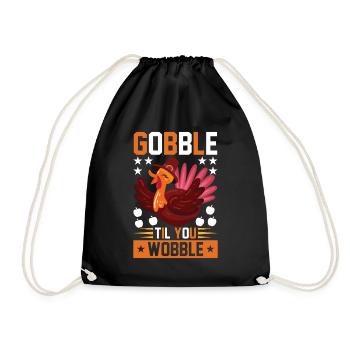 Gobble Til You Wobble Shirt Baby Outfit Toddler - Sac de sport léger - noir - Devant