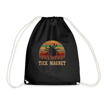 tick magnet, Camping Tick Magnet - Turnbeutel - Schwarz - Vorne