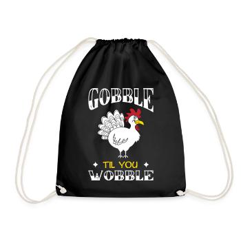 Gobble Til You Wobble Shirt Baby Outfit Toddler - Sac de sport léger - noir - Devant