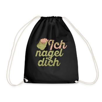 Ich Nagel Dich Nageldesignerin - Turnbeutel - Schwarz - Vorne