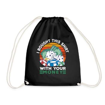 Casino Gambling Slot Machine Card Game - Drawstring Bag - black - Front