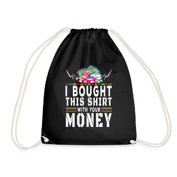 Casino Gambling Slot Machine Card Game - Drawstring Bag - black - Front