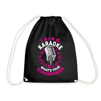 Karaoke Singer I Sing Karaoke What - Turnbeutel - Schwarz - Vorne