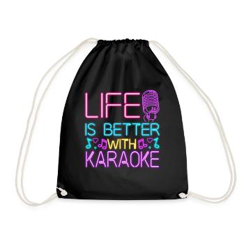 Karaoké Chanteur 80s Retro La vie est - Sac de sport léger - noir - Devant