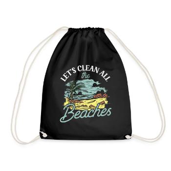 Nettoyons toutes les plages Beach Clean Up - Sac de sport léger - noir - Devant
