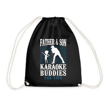 Karaoke Singer Dad Father And Son - Turnbeutel - Schwarz - Vorne