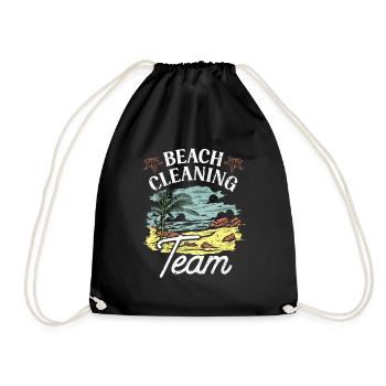 Beach Clean Up Team Beach Cleaning Beach - Drawstring Bag - black - Front