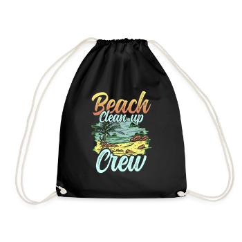Beach Clean Up Team Beach Cleaning Beach - Drawstring Bag - black - Front