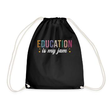 Education is my passion - Drawstring Bag - black - Front