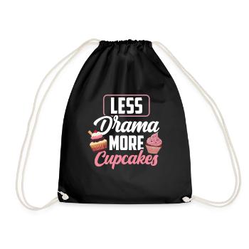Moins de drame Plus de cupcakes amoureux cupcake sucré - Sac de sport léger - noir - Devant
