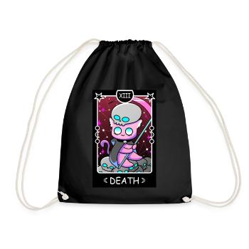 Kawaii Pastel Goth Tarot Card Death Grim Reaper Cu - Turnbeutel - Schwarz - Vorne