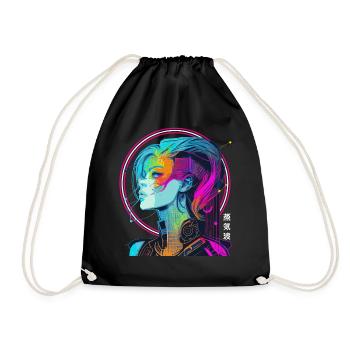 Esthétique Vaporwave Sci Fi Girl Futuriste Japones - Sac de sport léger - noir - Devant