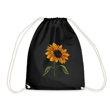 Sunflower Flower - Drawstring Bag - black - Front