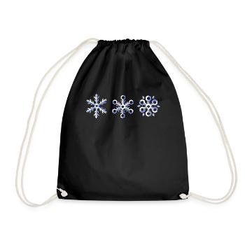 Schneeflocke Winter - Turnbeutel - Schwarz - Vorne
