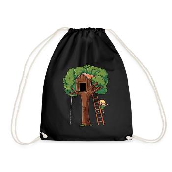Cabane dans les arbres de jeux - Sac de sport léger - noir - Devant