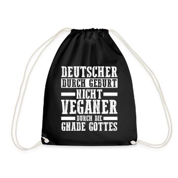 Anti Vegan - Turnbeutel - Schwarz - Vorne