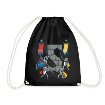 Medieval Knights Medieval History - Drawstring Bag - black - Front