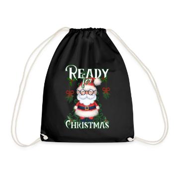 Ready for Christmas - Sweet Santa Claus - Drawstring Bag - black - Front