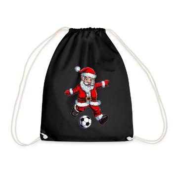 Joueurs de football du Père Noël coups de pied trébucher buts marquer des buts - Sac de sport léger - noir - Devant