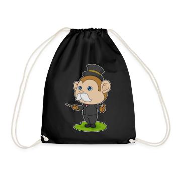 Monkey Wizard Wand - Drawstring Bag - black - Front