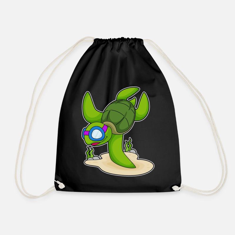 Schildkröte Taucher Schwimmbrille - Turnbeutel - Schwarz