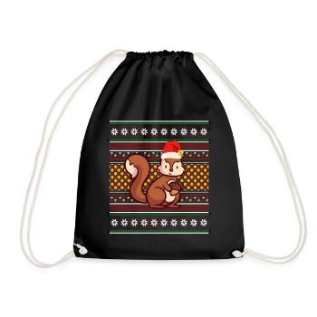 Pull de Noël moche Écureuil de Noël - Sac de sport léger - noir - Devant